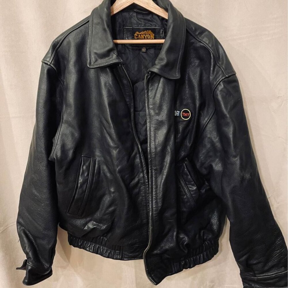 90s Vintage Mens TNT Nascar Canyon Outback Heavy Leather Jacket XXL